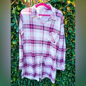 ▪️ 4/$25- La Vie‎ En Rose Plaid Sleep Romper